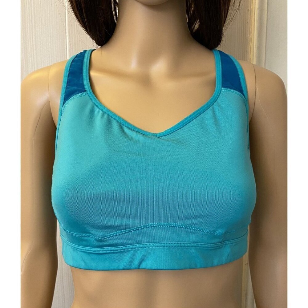 Old Navy Active Women's Sports Bra Size L Green Go-Dry Stretch Fitness Gym GUC